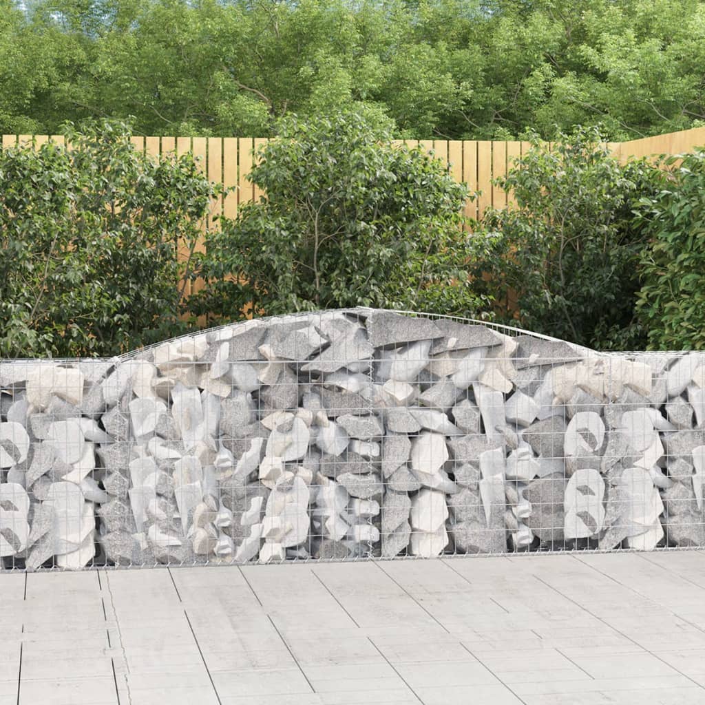 Arched Gabion Baskets 9 pcs 400x30x80/100 cm Galvanised Iron
