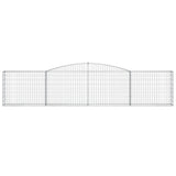 Arched Gabion Baskets 10 pcs 400x30x80/100 cm Galvanised Iron - Top-Down View