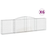 Arched Gabion Baskets 6 pcs 400x30x100/120 cm Galvanised Iron - Front View
