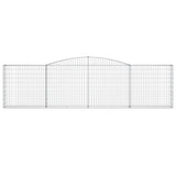 Arched Gabion Baskets 6 pcs 400x30x100/120 cm Galvanised Iron - Top-Down View