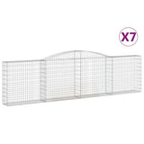Arched Gabion Baskets 7 pcs 400x30x100/120 cm Galvanised Iron