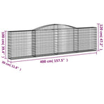 Arched Gabion Baskets 15 pcs 400x30x100/120 cm Galvanised Iron