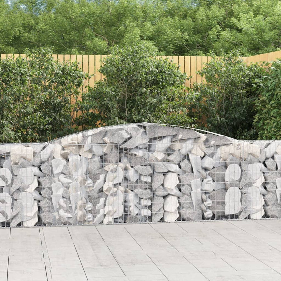 Arched Gabion Baskets 15 pcs 400x30x100/120 cm Galvanised Iron