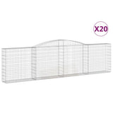 Arched Gabion Baskets 20 pcs 400x30x100/120 cm Galvanised Iron - Front View