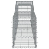 Arched Gabion Baskets 2 pcs 400x50x60/80 cm Galvanised Iron - 45-Degree Angle