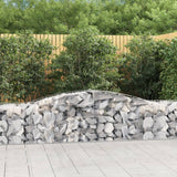 Arched Gabion Baskets 4 pcs 400x50x60/80 cm Galvanised Iron