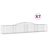 Arched Gabion Baskets 7 pcs 400x50x60/80 cm Galvanised Iron - Front View