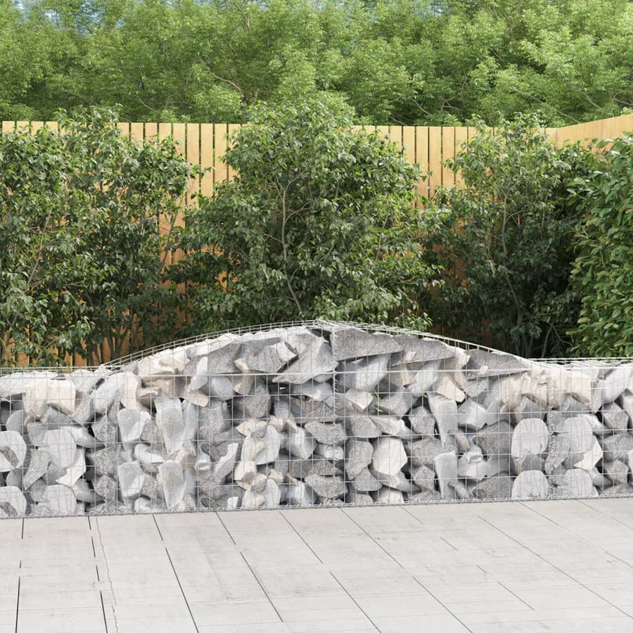 Arched Gabion Baskets 7 pcs 400x50x60/80 cm Galvanised Iron