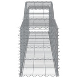 Arched Gabion Baskets 9 pcs 400x50x60/80 cm Galvanised Iron - 45-Degree Angle