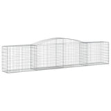 Arched Gabion Baskets 2 pcs 400x50x80/100 cm Galvanised Iron - Side View