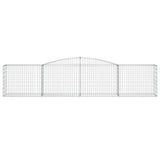 Arched Gabion Baskets 2 pcs 400x50x80/100 cm Galvanised Iron - Top-Down View