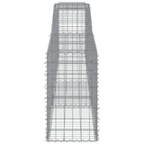 Arched Gabion Baskets 2 pcs 400x50x80/100 cm Galvanised Iron - 45-Degree Angle