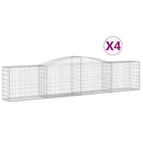 Arched Gabion Baskets 4 pcs 400x50x80/100 cm Galvanised Iron