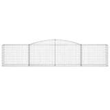 Arched Gabion Baskets 4 pcs 400x50x80/100 cm Galvanised Iron - Top-Down View