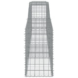 Arched Gabion Baskets 4 pcs 400x50x80/100 cm Galvanised Iron - 45-Degree Angle