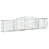 Arched Gabion Baskets 5 pcs 400x50x80/100 cm Galvanised Iron - Side View