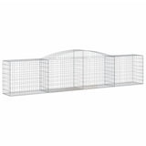 Arched Gabion Baskets 8 pcs 400x50x80/100 cm Galvanised Iron - Side View