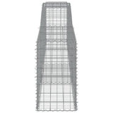 Arched Gabion Baskets 8 pcs 400x50x80/100 cm Galvanised Iron - 45-Degree Angle