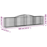 Arched Gabion Baskets 8 pcs 400x50x80/100 cm Galvanised Iron