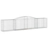 Arched Gabion Baskets 9 pcs 400x50x80/100 cm Galvanised Iron - Side View
