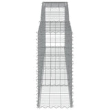 Arched Gabion Baskets 2 pcs 400x50x100/120 cm Galvanised Iron - 45-Degree Angle