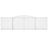 Arched Gabion Baskets 3 pcs 400x50x100/120 cm Galvanised Iron - Top-Down View