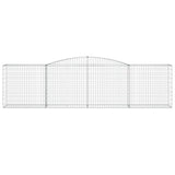 Arched Gabion Baskets 4 pcs 400x50x100/120 cm Galvanised Iron - Top-Down View