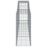 Arched Gabion Baskets 5 pcs 400x50x100/120 cm Galvanised Iron - 45-Degree Angle