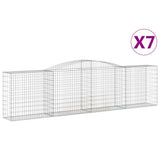 Arched Gabion Baskets 7 pcs 400x50x100/120 cm Galvanised Iron
