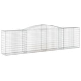 Arched Gabion Baskets 9 pcs 400x50x100/120 cm Galvanised Iron - Side View