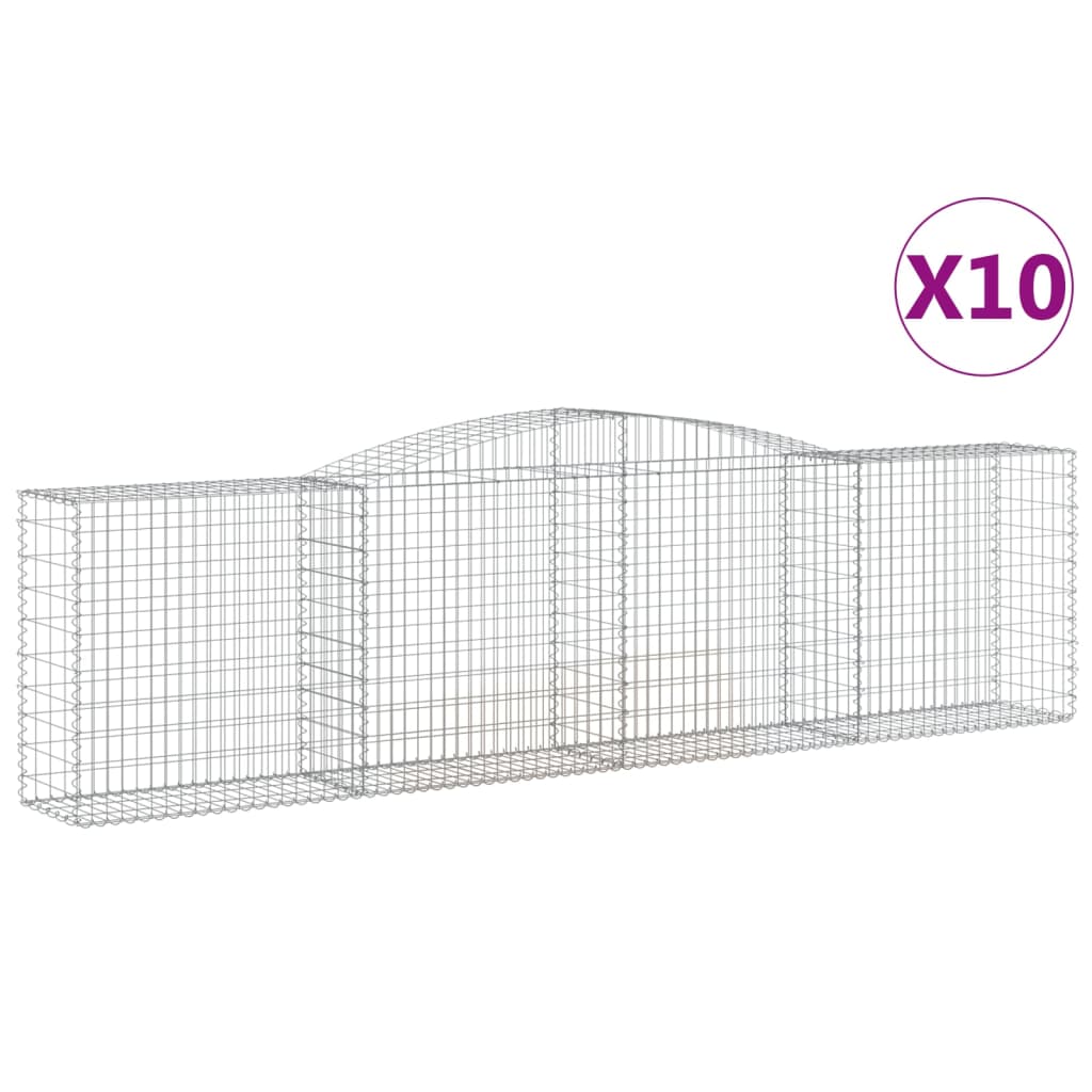 Arched Gabion Baskets 10 pcs 400x50x100/120 cm Galvanised Iron
