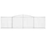 Arched Gabion Baskets 10 pcs 400x50x100/120 cm Galvanised Iron - Top-Down View