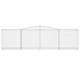 Arched Gabion Baskets 15 pcs 400x50x100/120 cm Galvanised Iron - Top-Down View