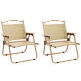 Camping Chairs 2 pcs Beige 54x43x59 cm Oxford Fabric