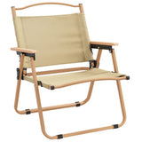 Camping Chairs 2 pcs Beige 54x43x59 cm Oxford Fabric - Side View