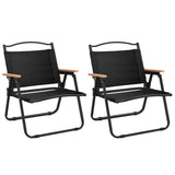 Camping Chairs 2 pcs Black 54x43x59 cm Oxford Fabric - Front View