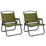 Camping Chairs 2 pcs Green 54x43x59 cm Oxford Fabric - Front View