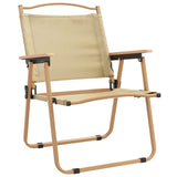 Camping Chairs 2 pcs Beige 54x55x78 cm Oxford Fabric - Side View