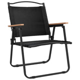 Camping Chairs 2 pcs Black 54x55x78 cm Oxford Fabric - Side View