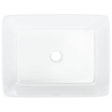 Wash Basin White 48x37x13 cm Ceramic Rectangle - Rear View