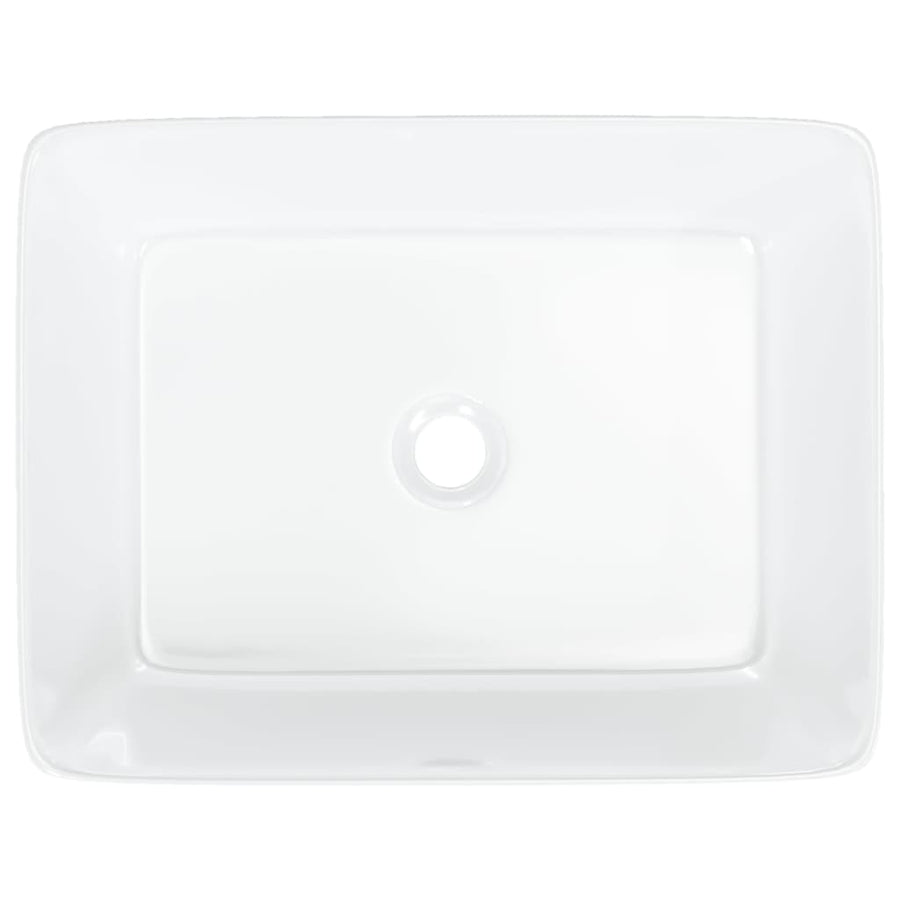 Wash Basin White 48x37x13 cm Ceramic Rectangle