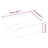 Wash Basin White 48x37x13 cm Ceramic Rectangle - Low Angle