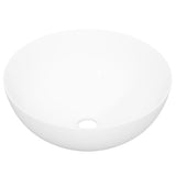 Wash Basin White 36x15 cm Ceramic Round - Top-Down View