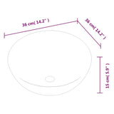 Wash Basin White 36x15 cm Ceramic Round - Low Angle