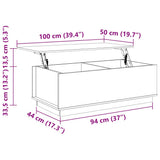 Coffee Table 100x50x35 cm Solid Wood Pine - Extra Image