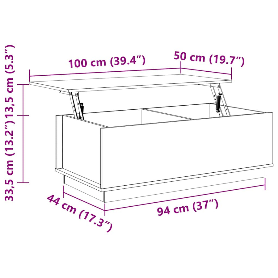 Coffee Table 100x50x35 cm Solid Wood Pine