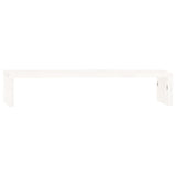 Monitor Stand White 50x27x10 cm Solid Wood Pine - Front View