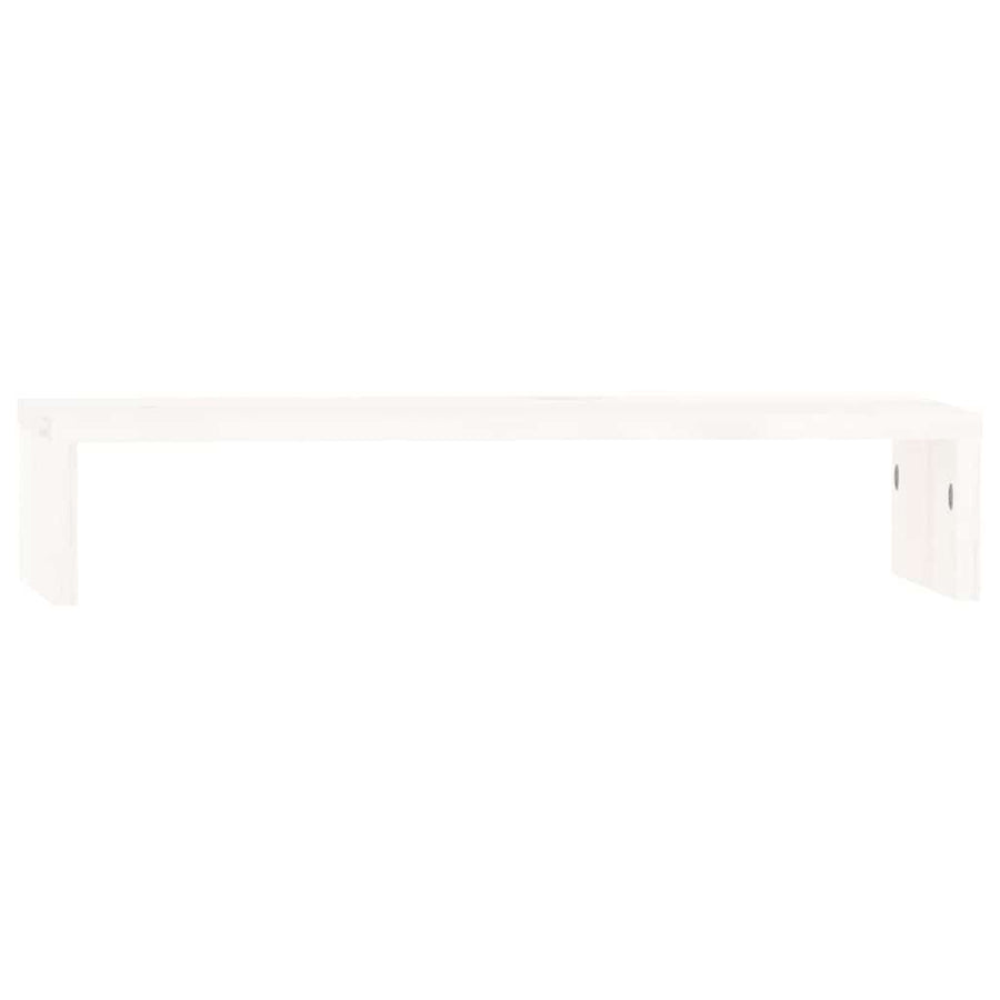 Monitor Stand White 50x27x10 cm Solid Wood Pine