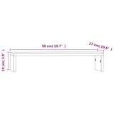 Monitor Stand White 50x27x10 cm Solid Wood Pine - Extra Image