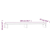 Monitor Stand White 100x27x10 cm Solid Wood Pine